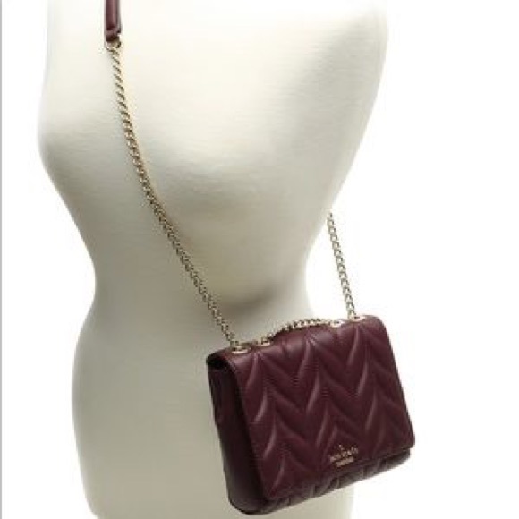 Kate Spade ♠️ NWT Quilted Maroon Crossbody Bag - Picture 8 of 8